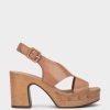 Clearance Cesena Sandalias De Piel En Color Camel. Sandalias De Tacon