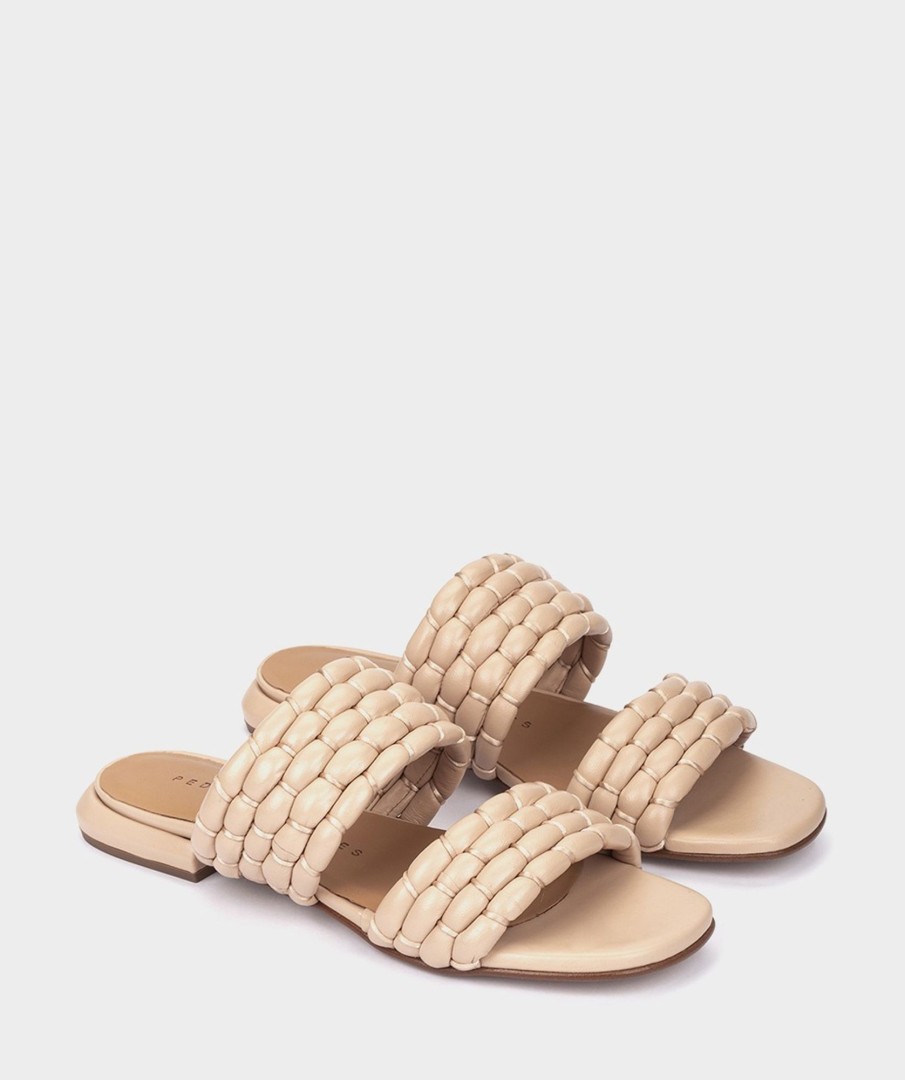 Clearance Fornells Sandalias Planas De Piel En Color Beige. Sandalias Planas