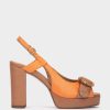 Clearance Aradeo Sandalias Peep Toe De Piel Sandalias De Tacon