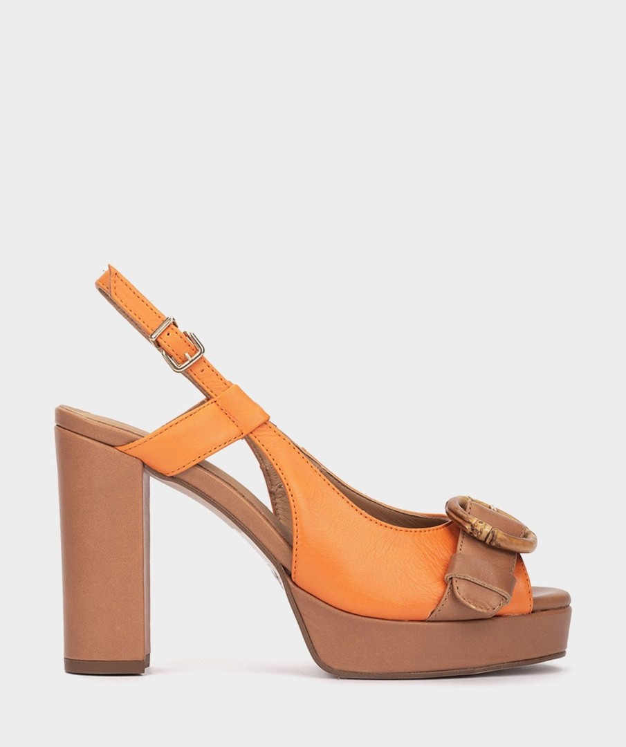 Clearance Aradeo Sandalias Peep Toe De Piel Sandalias De Tacon