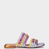 Hot Fornells Sandalias Planas De Piel Metalizada Multicolor. Sandalias Planas